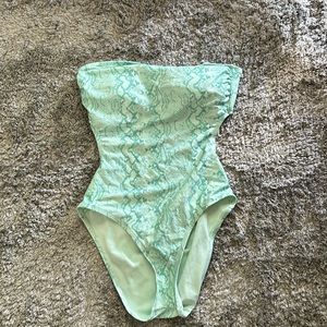 Green Snake Skin One-piece swimsuit